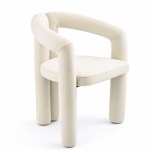 Accent chair with curved - with,