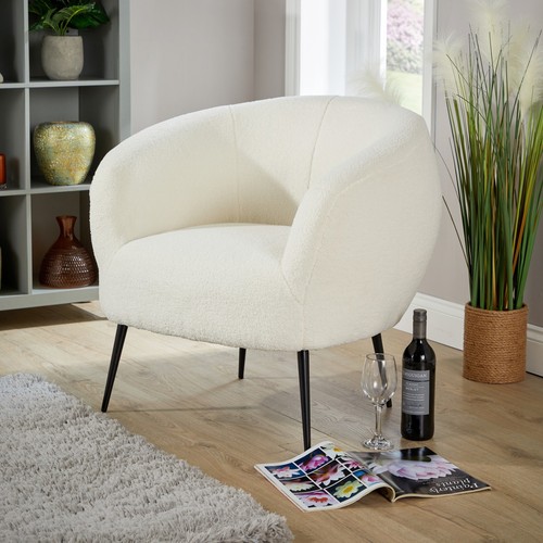 White round accent - white, chair